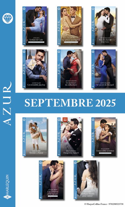 Pack mensuel Azur - 11 romans + 1 titre gratuit (Septembre 2025)