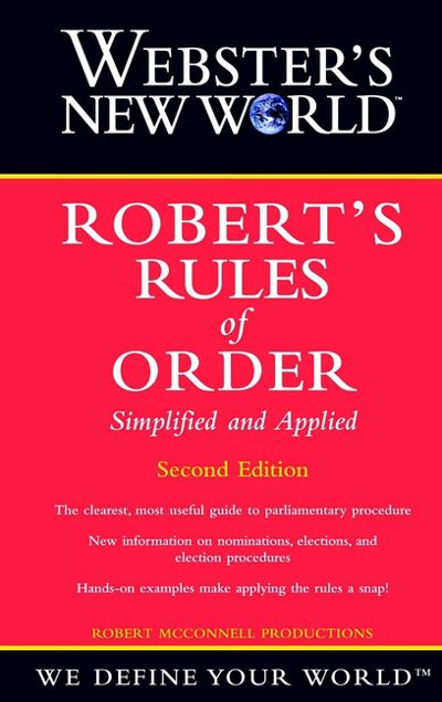 Webster's New World Robert's Rules Of Order Simplified And Applied